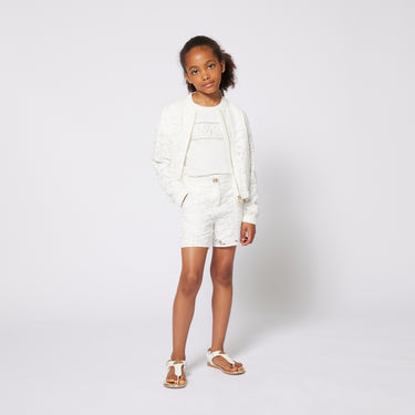 MICHAEL KORS Short para niña y adolescente blanco encaje